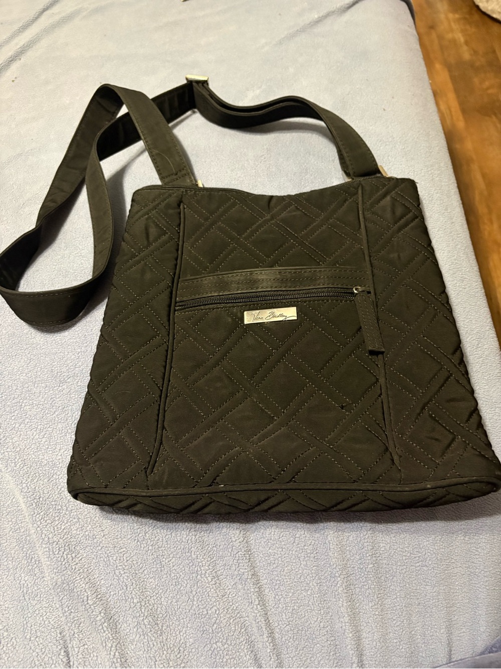 Vera Bradley Black Quilted Crossbody Messenger